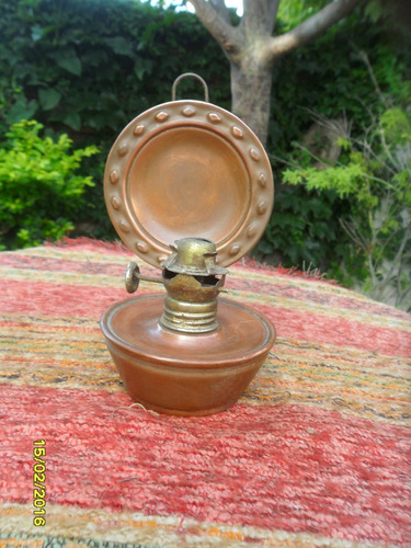 Antiguo ? Mechero Mecherito Farolito Lampara Cobre A Reparar (Usado)