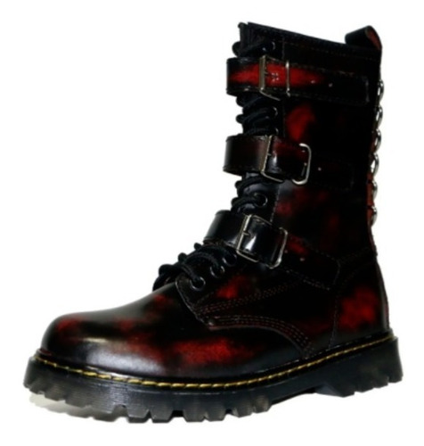 Botas Altas Cuero Punk Rocker Metaleras Cierre Dr