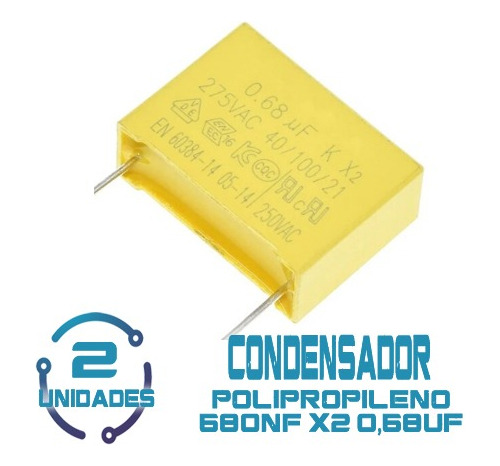 2 Condensador De Polipropileno 680nf X2 275vac 22mm  0,68uf