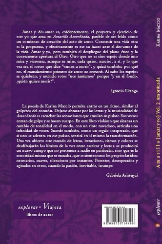 Imagen 2 de 2 de Libro Poesía Amoratada Karina Macció Viajera Editorial