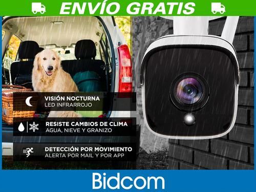 Imagen 3 de 9 de Kit Camara De Seguridad Wifi Sirena Exterior Gadnic + App