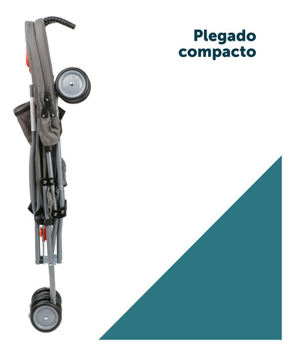 Carriola De Bastón Hasta 15kg Con Arnés Y Capota Gris