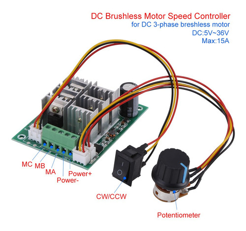 Controlador De Velocidad Para Motor Sin Escobillas 15a