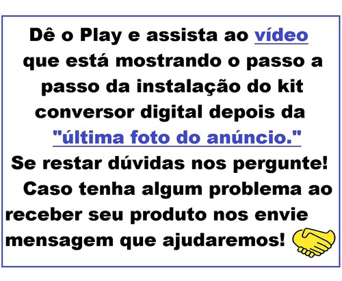Kit Conversor Digital + Antena Externa + Mastro + Cabo 8 Mts