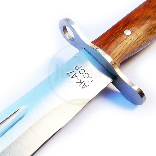Bayoneta Ak47 Ccco Puñal Cuchillo 43 Cm Funda Pasa Cinto Mango Madera
