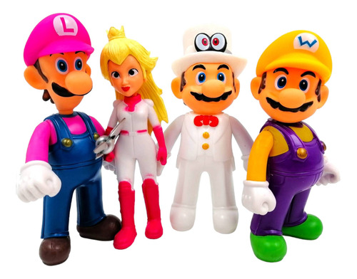 Muñecos Mario Bros Individual Colección X4 Juguete Grande
