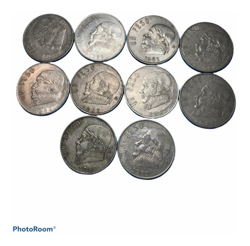 Monedas 1 Peso ( 10 Piezas)  Varios Años