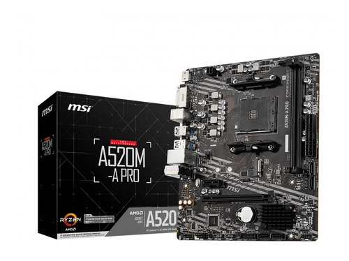 Imagen 4 de 6 de Motherboard Msi A520m-a Pro Sam4 Ddr4 (3ra Y 5ta Gen)