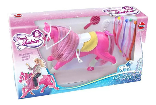Brinquedo Princesas Cavalo Fashion Rosa Com Acessórios Lider
