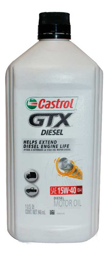 Aceite De Motor. Gtx Diesel 15w-40, 1qt Us Castrol