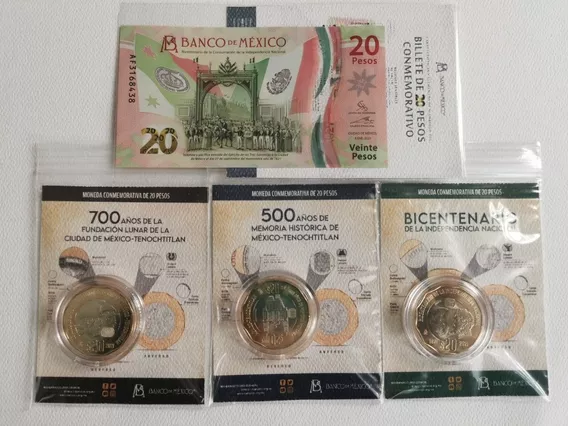 Billete 20 Pesos Y Monedas 20 Pesos Conmemoración 2021 Combo