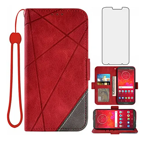 comprar Funda De Cuero Asuwish Para Moto Z3-z3 Play + Protector Vidr