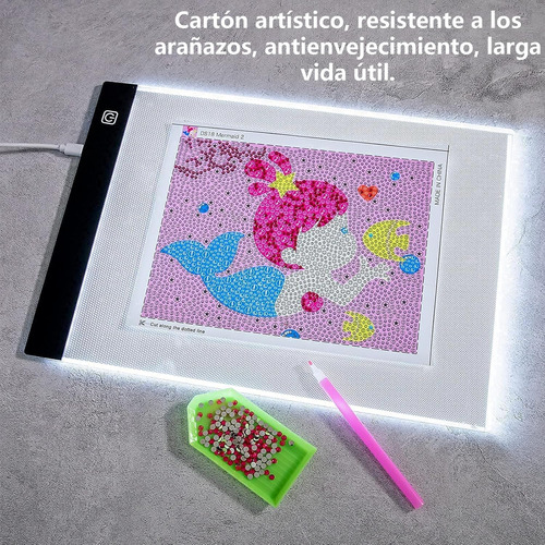 Mesa De Luz De Dibujo A4 Led 3 Modos Iluminación Puerto Usb