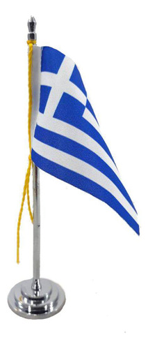 Mini Bandeira De Mesa Da Grécia 15 Cm Poliéster