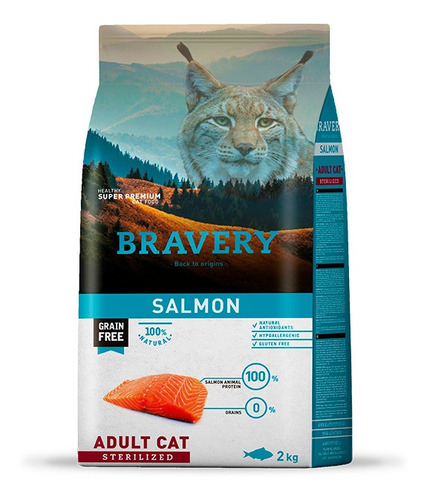 Bravery Gato Sterilizado Salmon 7kg Con Despacho A Todo Chil