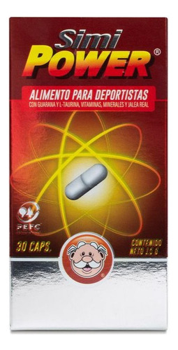 Simi Power Guaraná 30 Capsulas L-taurina Vit E Jalea Real