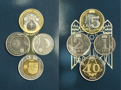 Moldávia Set 4 Moedas Fc - Formam Cabeça De Touro 2018 /2022