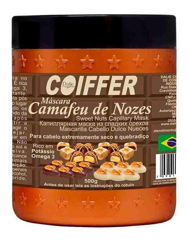 Imagem 1 de 6 de Máscara Camafeu Com Nozes Coiffer 500g