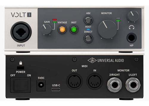 Universal Audio Volt1 Placa De Sonido Usb 1 Canal Pre Amp