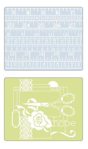 Sizzix Sewing And Measuring Tape Kit C/2 Placas De Relevo