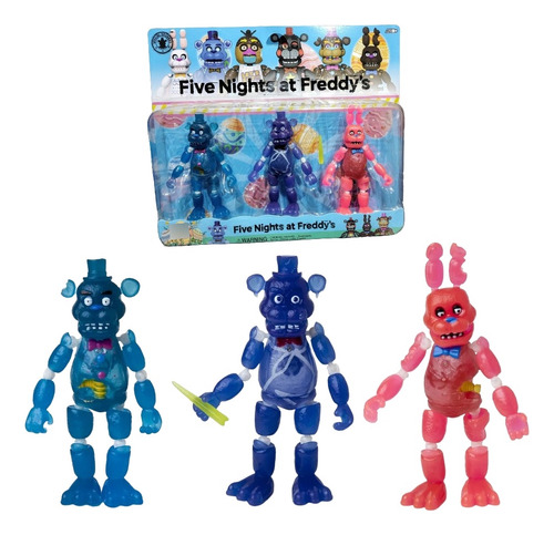 Set X3 Muñecos Five Nights At Freddys Fnaf Articulados 