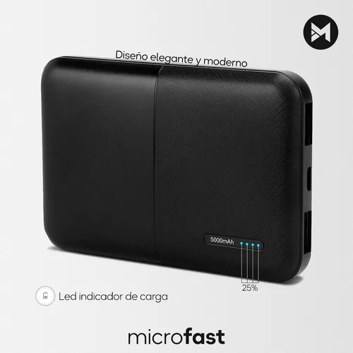 SLuB Power Bank 5000mAh, Mini Power Bank Portátil, Pequeña Batería Externa,  Pequeño Pero Robusto Cargador de Teléfono, Compatible con iPhone