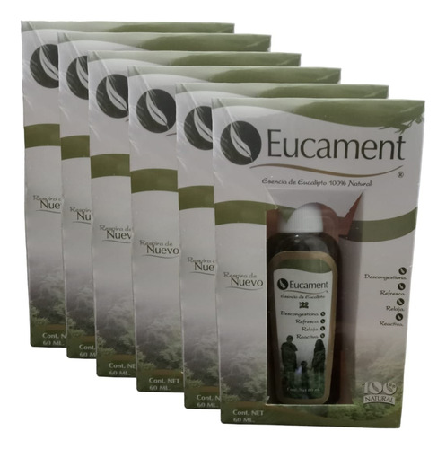 6 Eucament  Esencia De Eucalipto 100% Natural 60 Lm Original