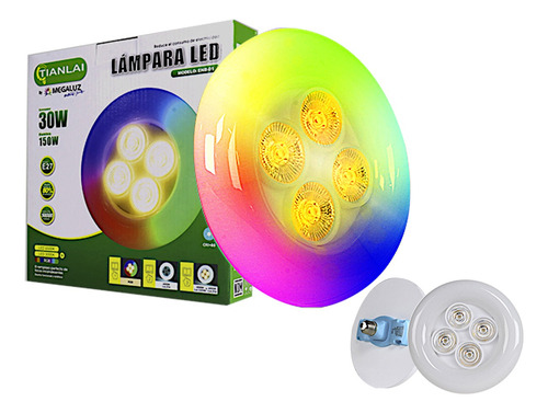 Foco Tipo Plafon Rgb Y Luz Fria Calida Neutra 30w Base E27