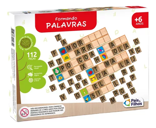 Jogo Formando Palavras Educativo Alfabetização Mdf Criança - Pais e Filhos  - Jogos Educativos - Magazine Luiza