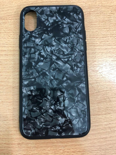 Funda Rígida Mármol Negro Compatible Con iPhone X Xs