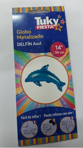 Globo Delfin Metalizado. Colores Azul O Rosa. 14 Pulgadas 