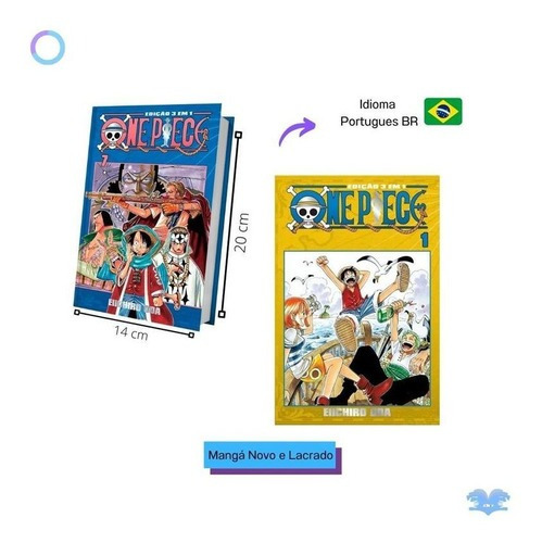 One Piece 3 Em 1 Mangá Vol. 1 Ao 7 - KIT Nova Coleção Panini, de Eichiro Oda. ONE PIECE, vol. Volume 1 Ao 7. Editorial Panini, capa mole, edição 17 em português, 2022