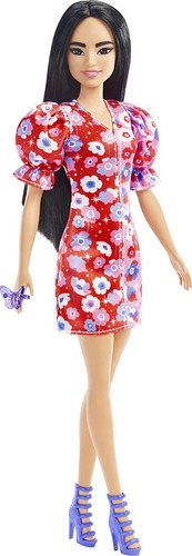 Imagem 1 de 5 de Barbie 2021 Fashionistas Doll 177 Oriental Floral Borboleta