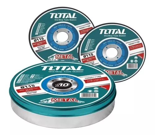 Caja 10 discos corte metal amoladora 115mm 1.2mm - TAC2211155