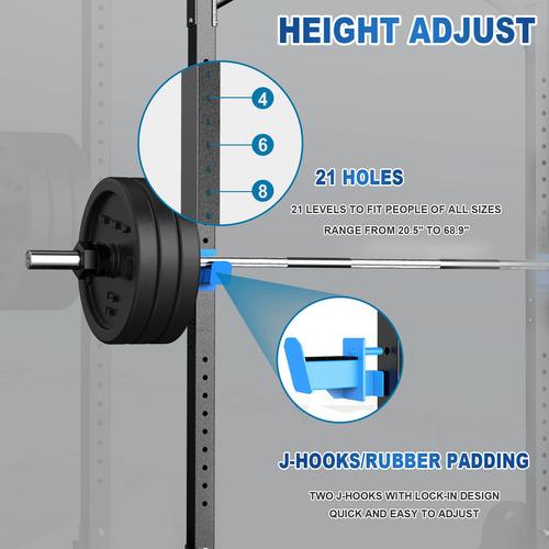 Jx Fitness Squat Rack Power Rack With Pull Up Baradjustable