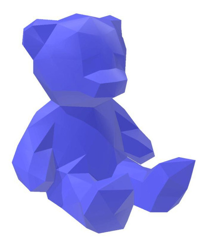 Urso Teddy Low Poly Geométrico Decoração 3d