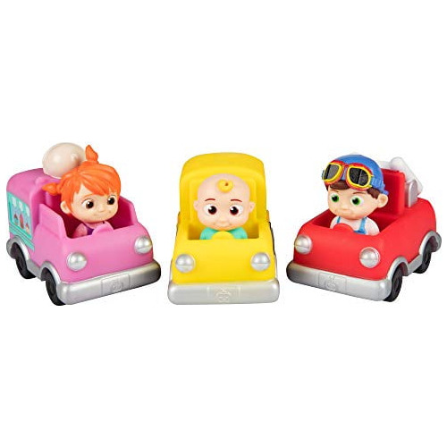 Paquete De 3 Juguetes Cocomelon Cars: Jj, Tomtom Y Yoyo Con