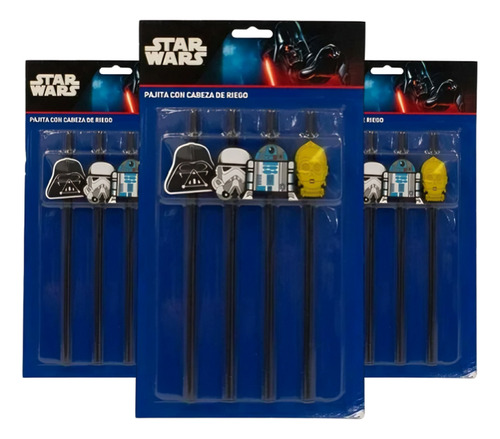 Star Wars Popotes De Metal Con Cabeza De Riego 12 Popotes