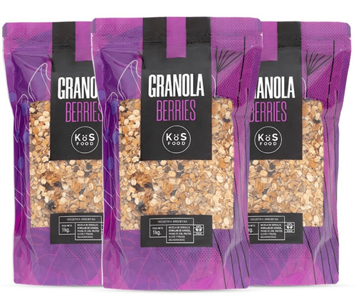 Granola Berries Kos Food 1 Kg - 3 Unidades