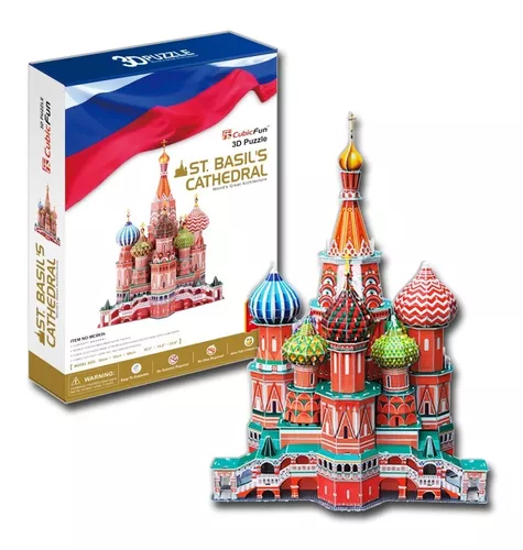 Quebra-Cabeça 304 Peças Catedral São Basílio - Rússia Puzzle Volta ao Mundo  Uriarte Jogos