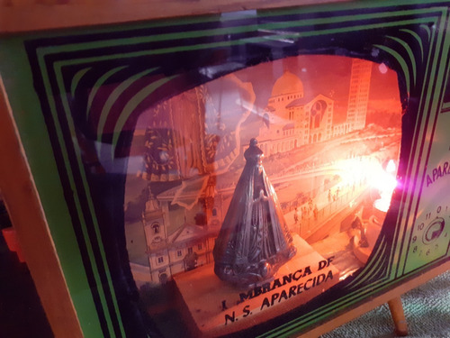 Imagem 10 de 10 de Antiga Rara Imagem N. S. Aparecida Na Tv Pé Palito Anos '60