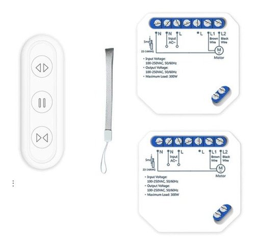 Kit 2 Interruptor Cortina Rf + Controle Remoto Alexa, Google