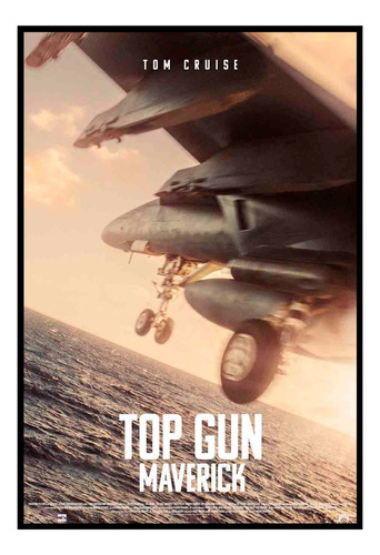 Cuadro Premium Poster 33x48cm Top Gun Avion Sobre El Mar
