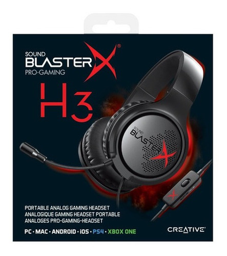 Auriculares Creative Sound Blasterx H3 Portátiles Negro