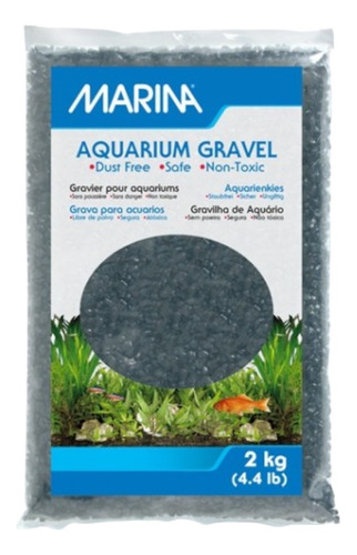 Marina Aquarium Grava Piedras Para Acuarios 2kg Negro