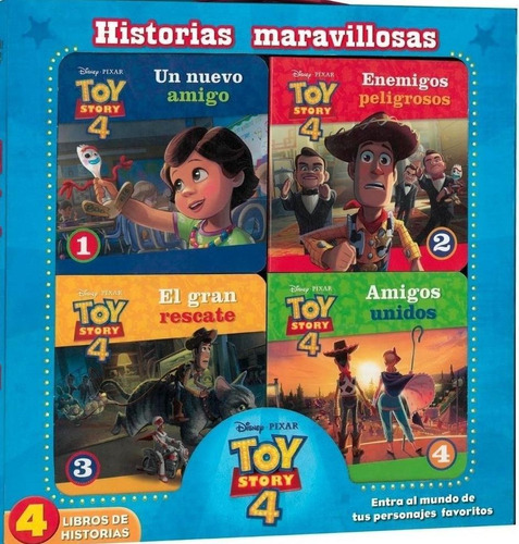 Disney Pixar Toy Story 4- 4 Libros De Historia (caja) - Lexu