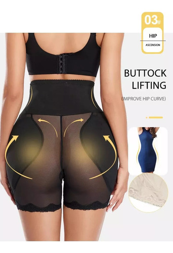Pantalones Cortos De Cintura Alta Con Relleno En La Cadera