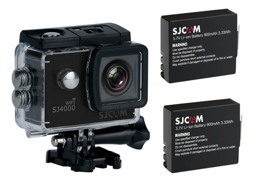 Pack Camara Deportiva Sjcam Sj4000 4k Wifi + 2 Baterias