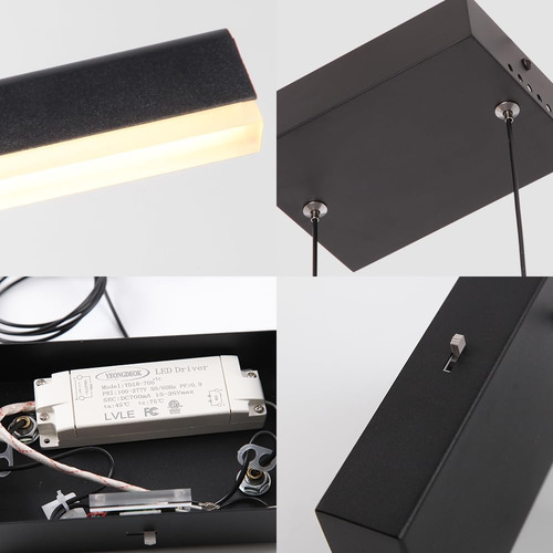 Lámpara Colgante Lineal, Luz Led Regulable Para Isla De Coci