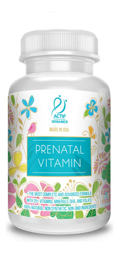 Actif Vitamina Prenatal Orgnica Con Ms De 25 Vitaminas Orgni